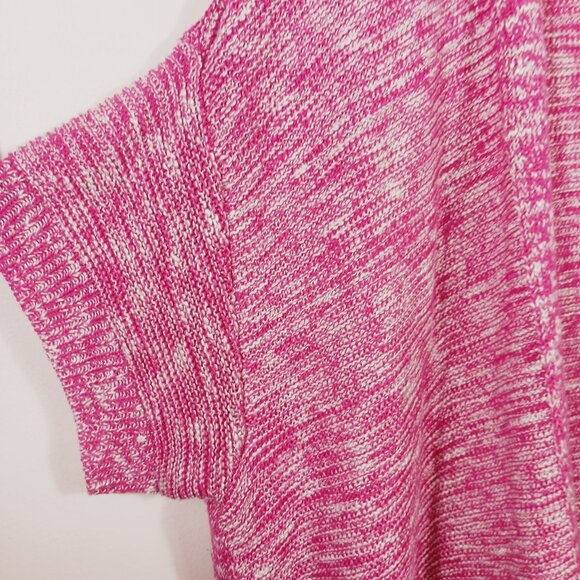 Lane Bryant, Sweater Wrap, Size 22/24, Pink/White Weave, Button Detail on Sides - Picture 8 of 15